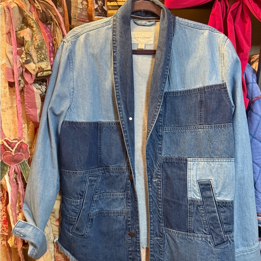 Sun + Stone Two-Tone Denim Jacket